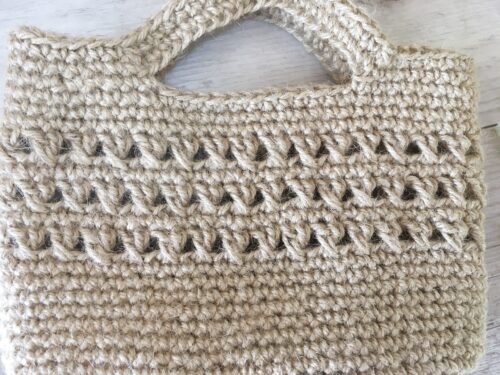 麻ひもでカゴバッグを編みました ｜ ホタルアミキッズのかぎ針編み作品♪